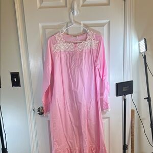 Pink Nightgown with Lace Detail